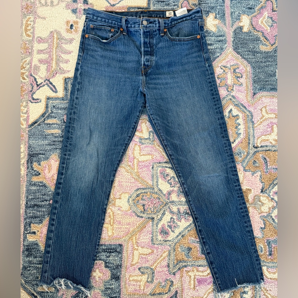 Levi's Blue Straight Leg Jeans with Vintage Wash